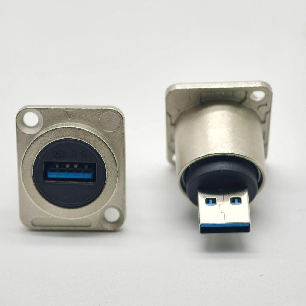 USB Type D Panel Mount Waterproof Female Socket (USB 2.0/3.0) for Digital Data Transfer