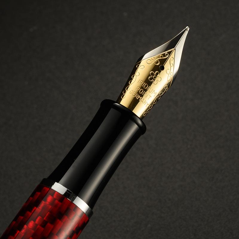 Metal Carbon Fiber Fountain Pen Business Advertising Gift Pen Adult Calligraphy Practice Ink Cartridge Fountain Pen