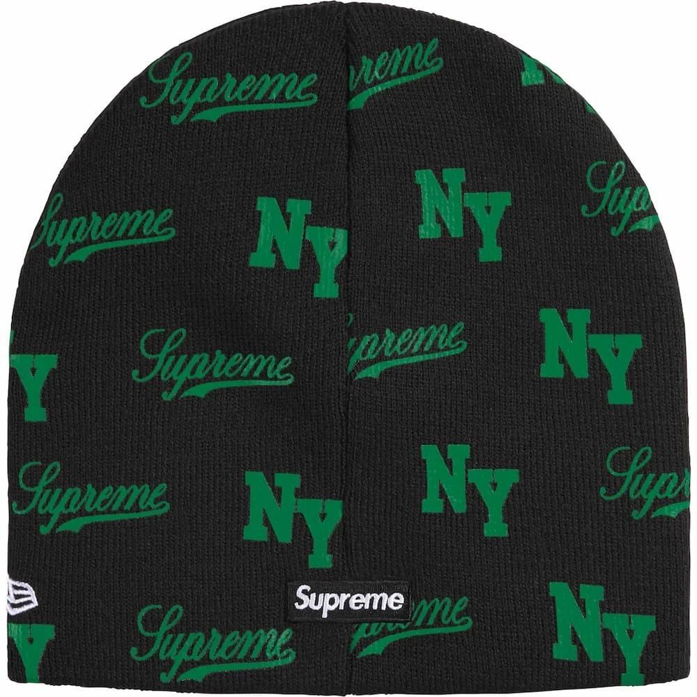 Supreme New Era Monogram Beanie Black