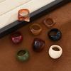 8 Stück Vintage Unregelmäßige Glatte Harz Kunststoff Ringe Set für Damen Neuer Trend Boho Geometrische Fingerringe Ästhetischer Party Schmuck