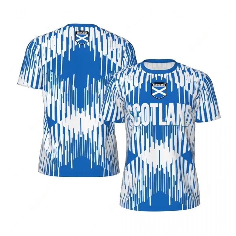 T-shirt Sportiva da Uomo per Allenamento Calcio Estiva con Stampa 3D e Girocollo