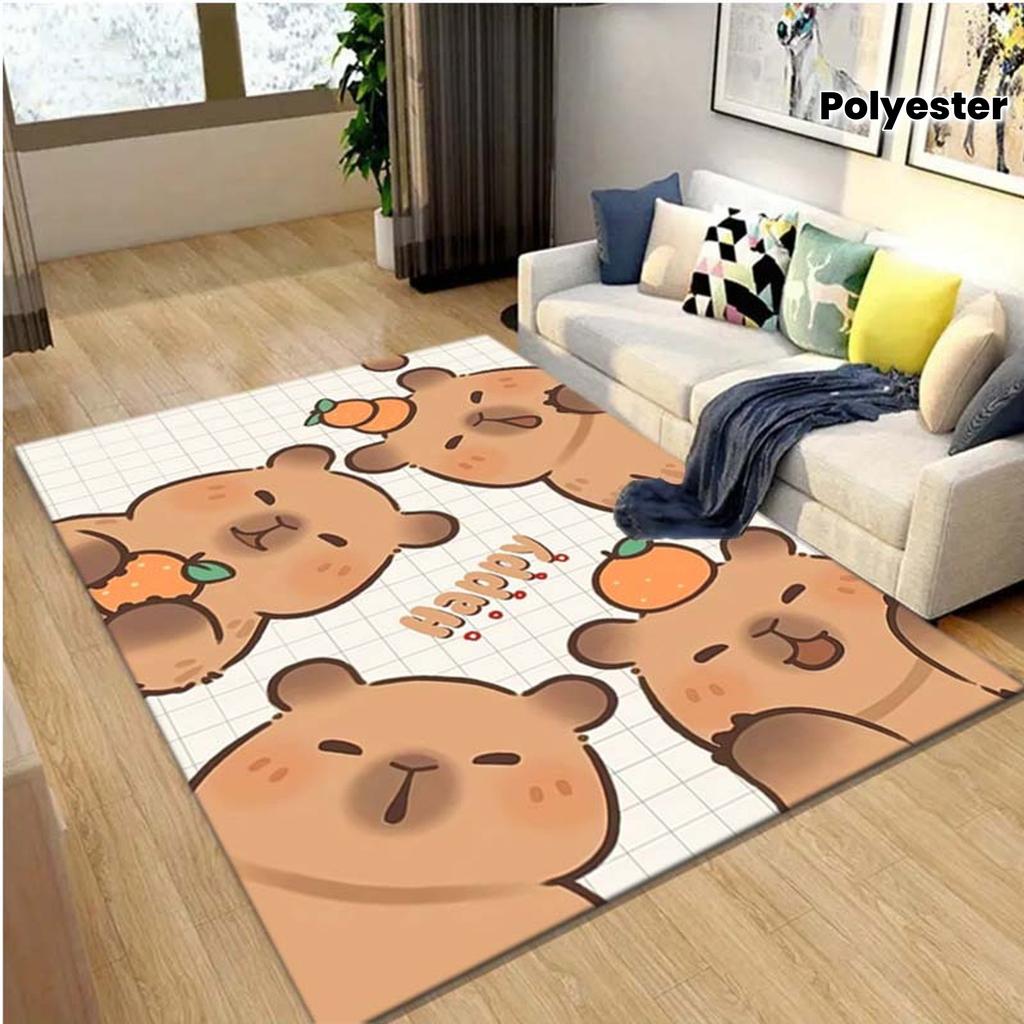 Cute Capybara Cartoon Carpet Mat Rug Home Decoration for Kids Room Living Room Playful Animal Design Living Room Decoration