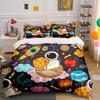 Cartoon Space Scene Astronaut Planets Bedding Set For Kids Luxury Gift 3Pcs Digital Print Comforter Set Soft Comfortable