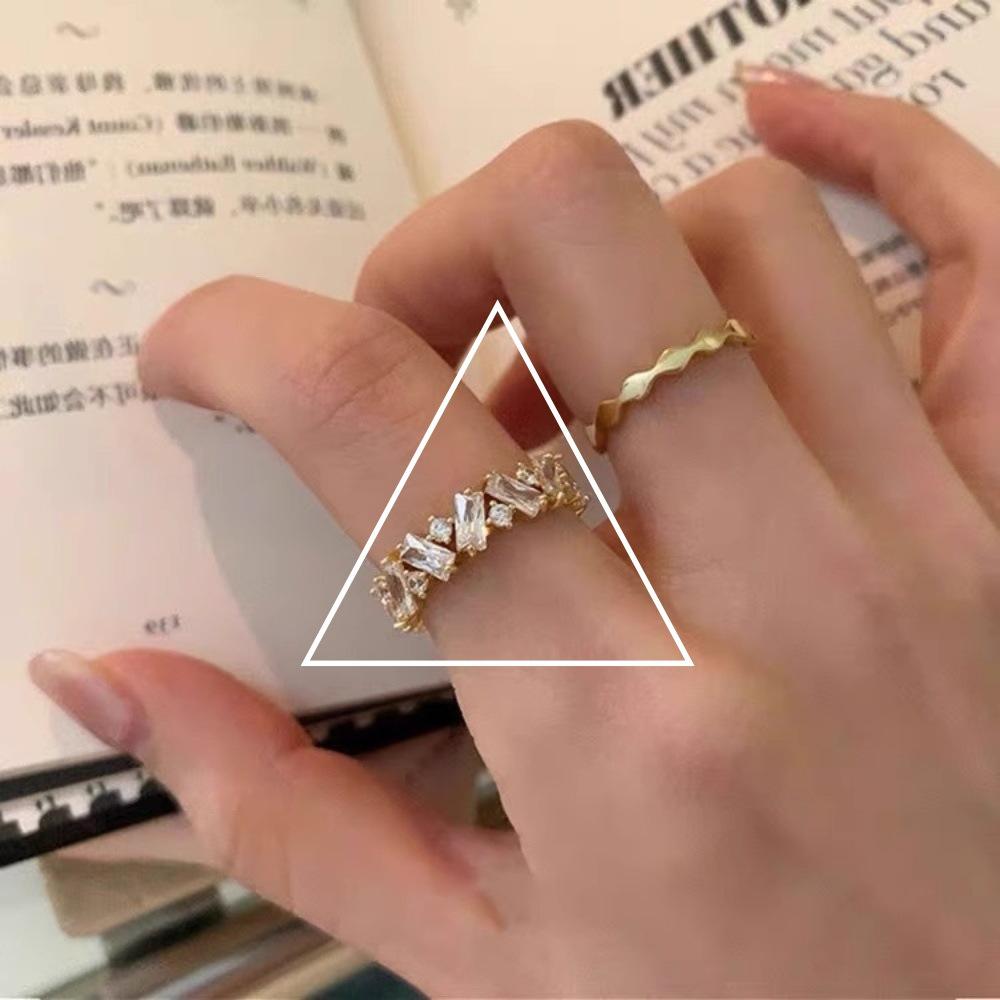 ins wind love zircon ring female flash diamond open index finger ring wholesale