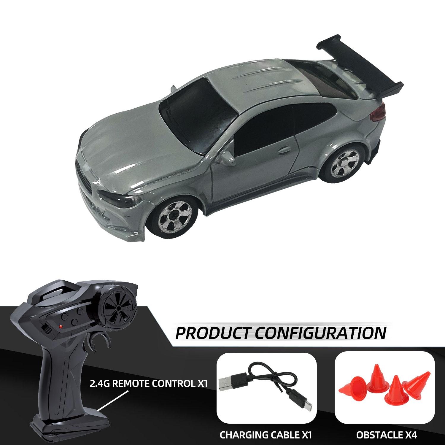 

1/64 Mini Rc Racing Car Remote Control Sports Cars Off-Road High Speed Drift Desktop Micro Vehicle Children s Electric Toys Boys сірий колір