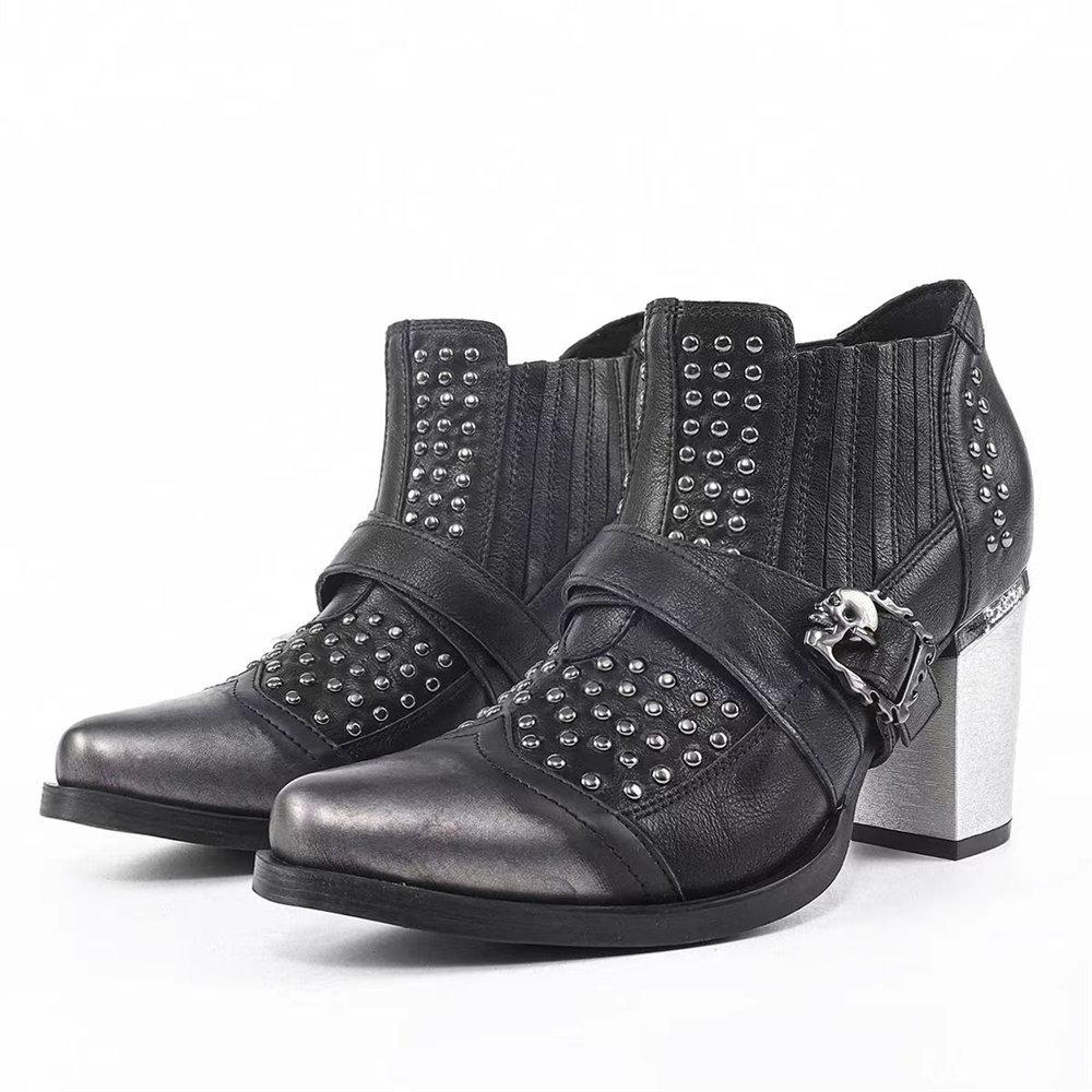 Fashion Brand Big Size Vintage Y2k Maillard Style Boots Retro Black Cowboy Boots Women High Heels Retro Western Boot High Quality Shoes