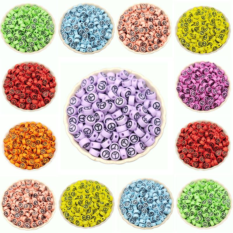 60Pcs 4*7mm Peace Shape Loose Beads DIY For Jewelry Making Necklace Bracelet Wholesale Pendant