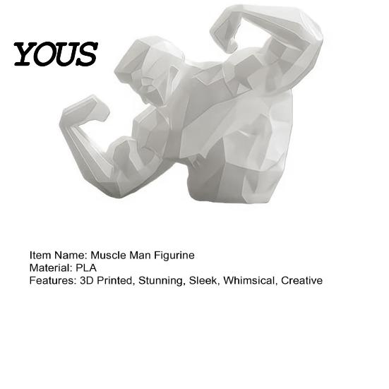 Muscle Man Figurine Muscular Bodybuilder Statue, Upper Body Male Figure, 3D Precision Molded Figure Printed Figurine, Gifts for Gym People,
