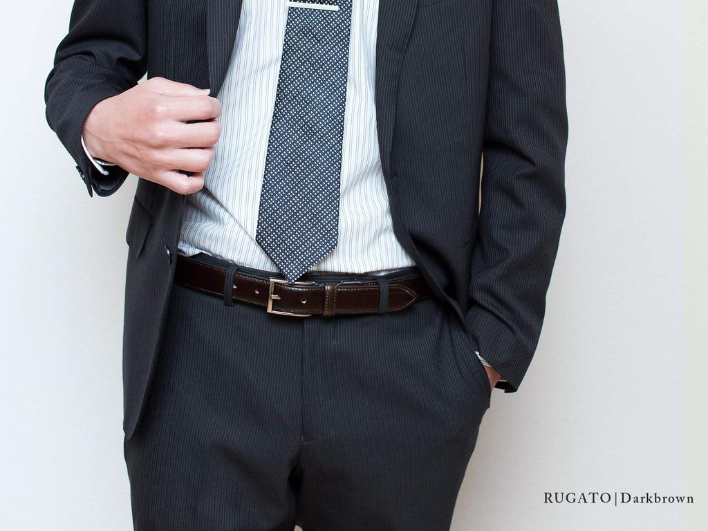 TAVARAT 30mm Genuine Leather Made In Lugato Adjustable Dark for Business Casual Wear Men's Belt, Japan, Size, Brown,