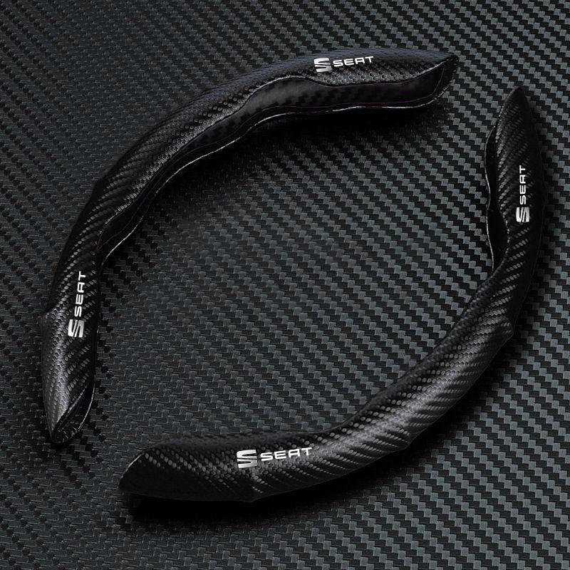 Rutschfester Universal-Lenkradbezug aus Kohlefaser für Seat Alhambra MK3 Leon FR Altea Ibiza Toledo Cordoba Arona Ateca