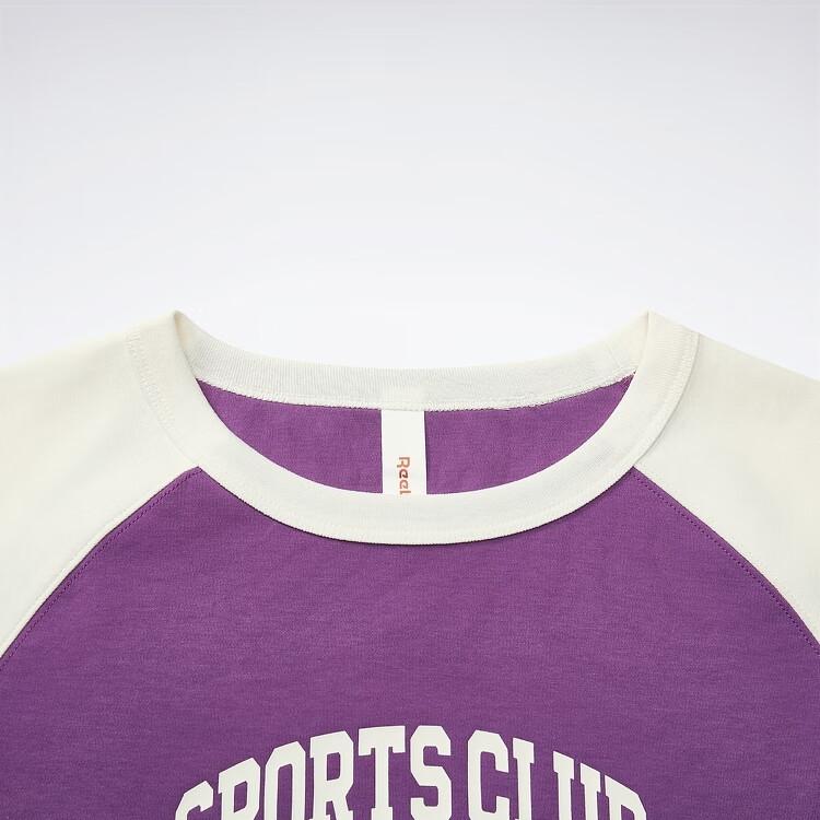 Reebok Color Block Raglan Long Sleeve T-Shirt Women tops Purple 24SRC502WGP2