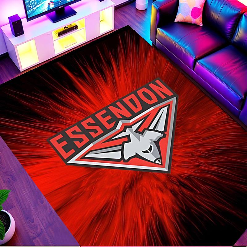 Essendon Football Print Rug, Washable Floor Carpet, For Entryway Dorm Laundry Room Office Study, Home Decor Birthday Christmas Gift