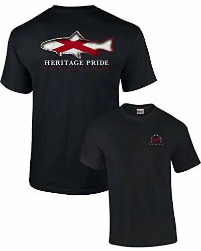 

Heritage Pride Alabama Trout Patriotic Adult Tee Shirt Black 2XL