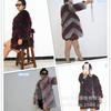 New medium and long imitation fox fur coat women's color matching slim fit warm fake fur coat