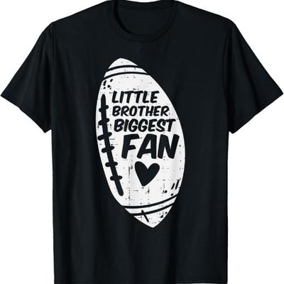 T-shirt pour garçons « Petit frère, plus grand fan de football américain » (Famille)