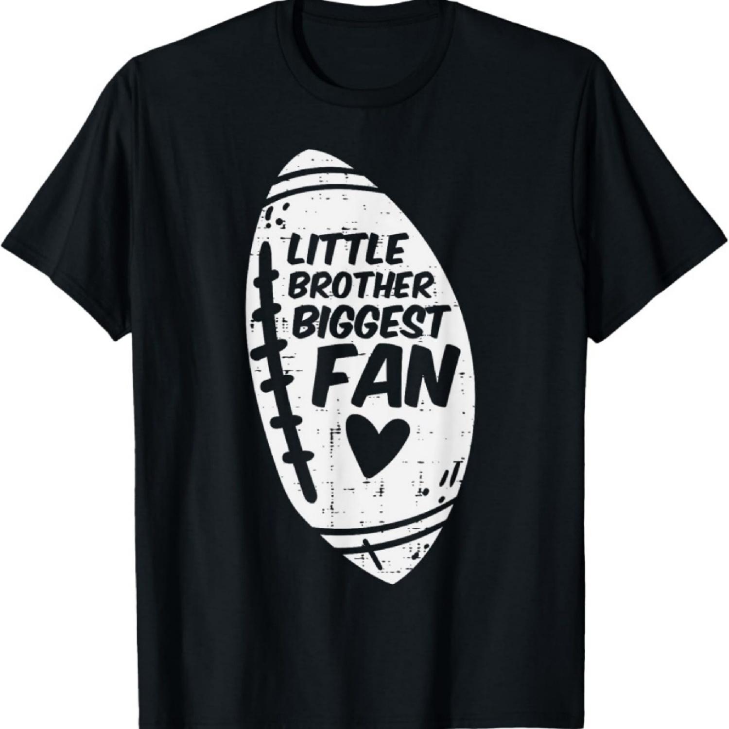 Американский футбол Младший брат Самый большой фанат Семья Мальчики Футболка XXXXXL чёрный