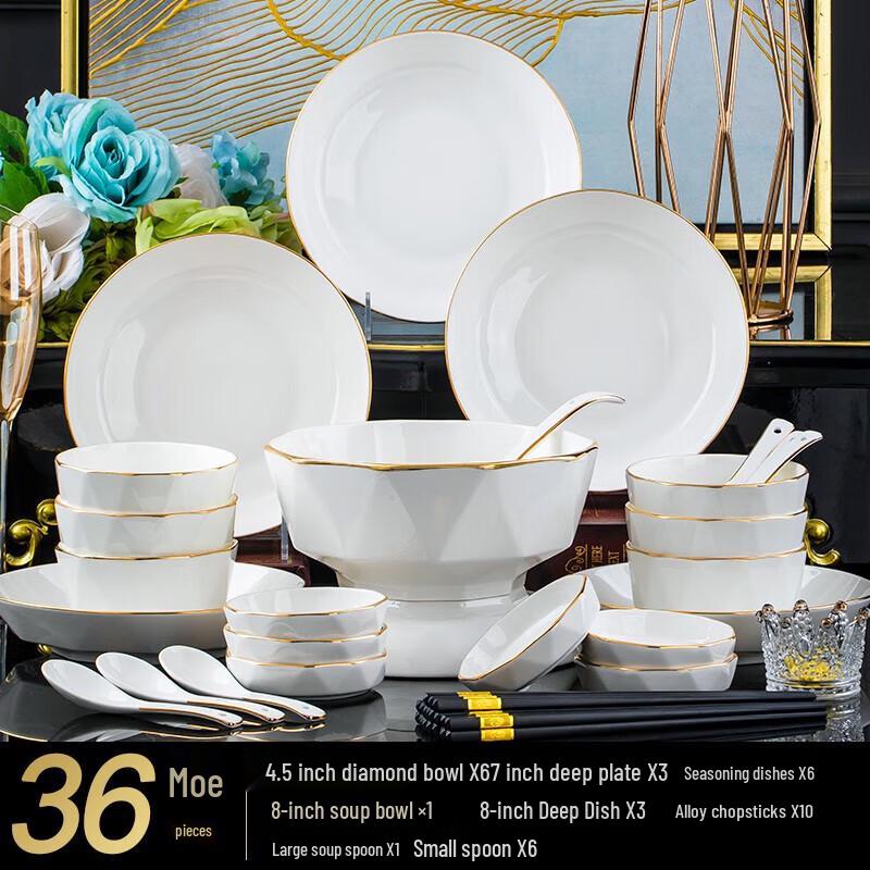 Nordic Gold Rim Ceramic Dinnerware Set