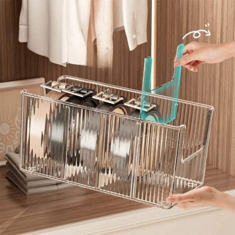 Clear View Large Capacity Storage Container Transparent Stackable Display Rack Removable Dividers Storage Box Book Storage