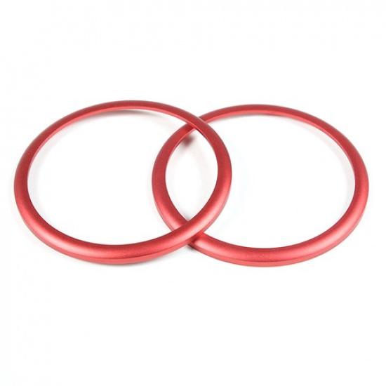 Red Alloy Side Air Vent Outlet Ring Trim for Fiat 500 2016-24