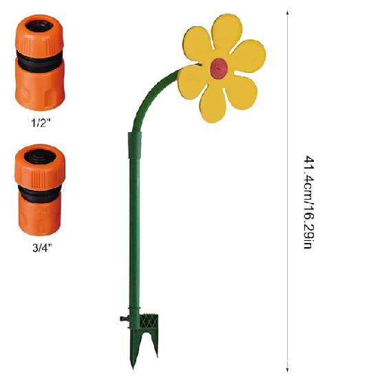 Crazy Spin Sprinkler Flower Shape Dancing Daisy Sprinklers 720 Rotating Water Spray  For Yard Lawn Watering Garden Decor