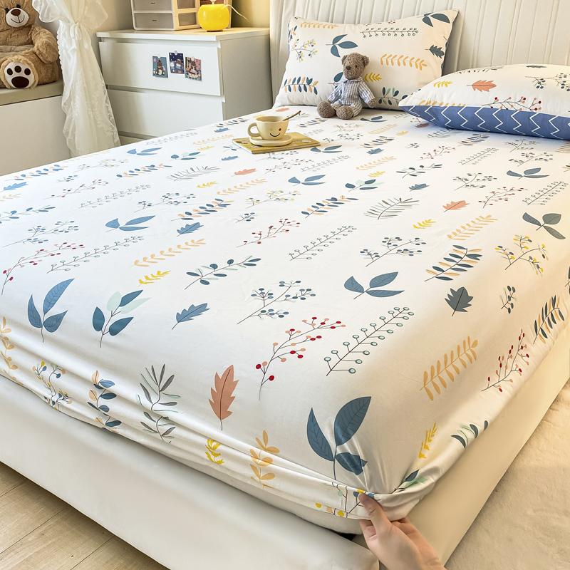 Small Fresh Floral Pattern,100% Cotton,Fitted Sheet With Deep Pocket 160x200,No Pillowcase,Soft Breathable,133x72 Fabric