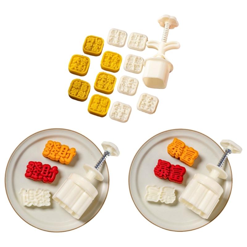 Convenient Mooncake Mold Mooncake Baking Tools ABS Material Mooncake Press Mooncake Stamps for Traditional Celebrations