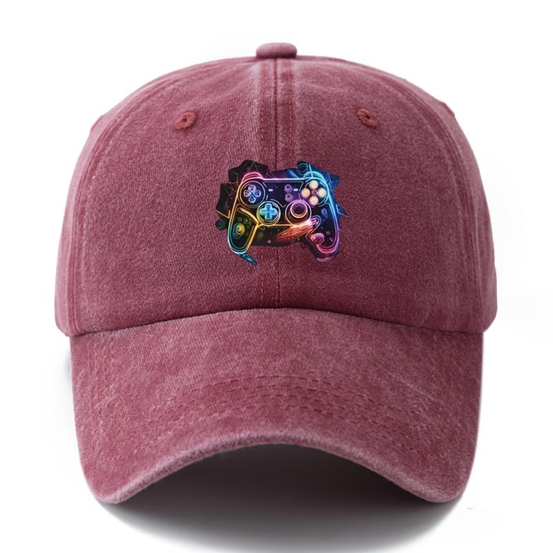 Game console patterned baseball cap, unisex curved brimmed cap, fashionable and versatile daily wear duckbill cap, holiday gift