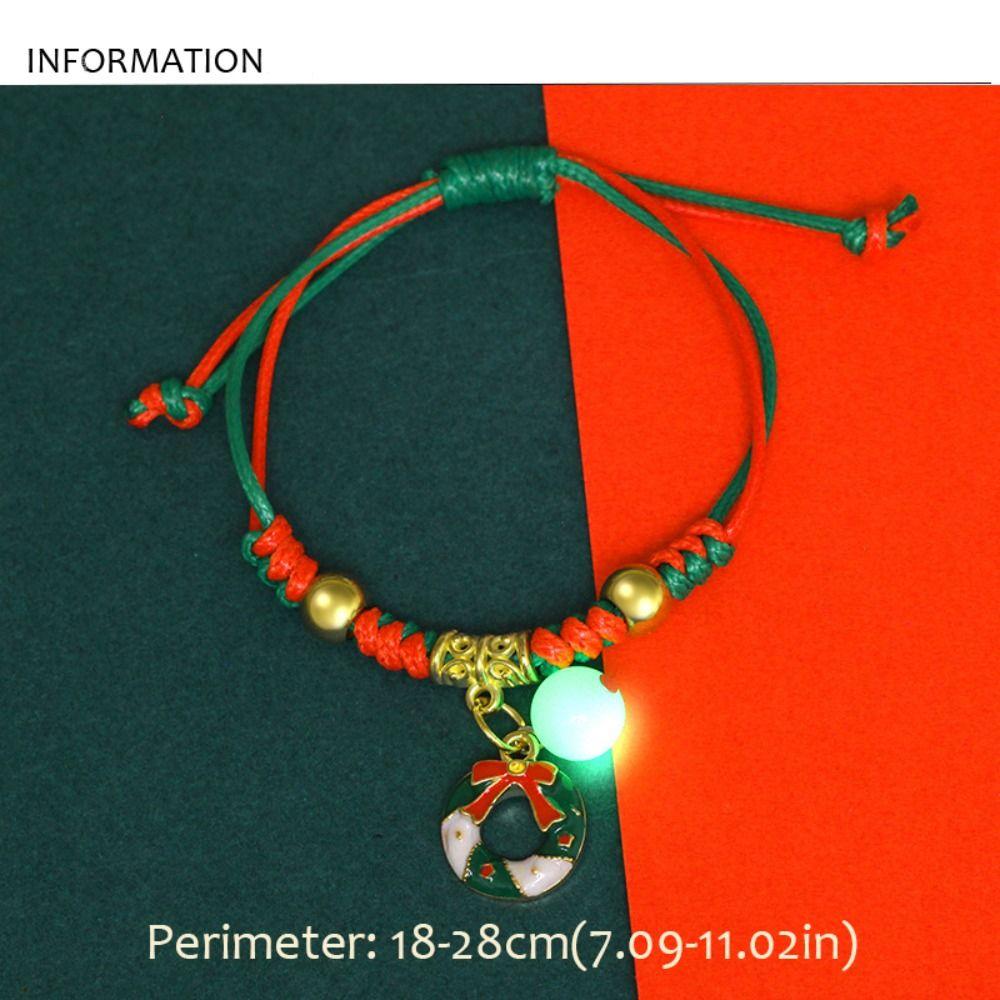 Snowflake Advent Wreath Xmas Bracelet Mistletoe Merry Christmas Bracelet  Women Men