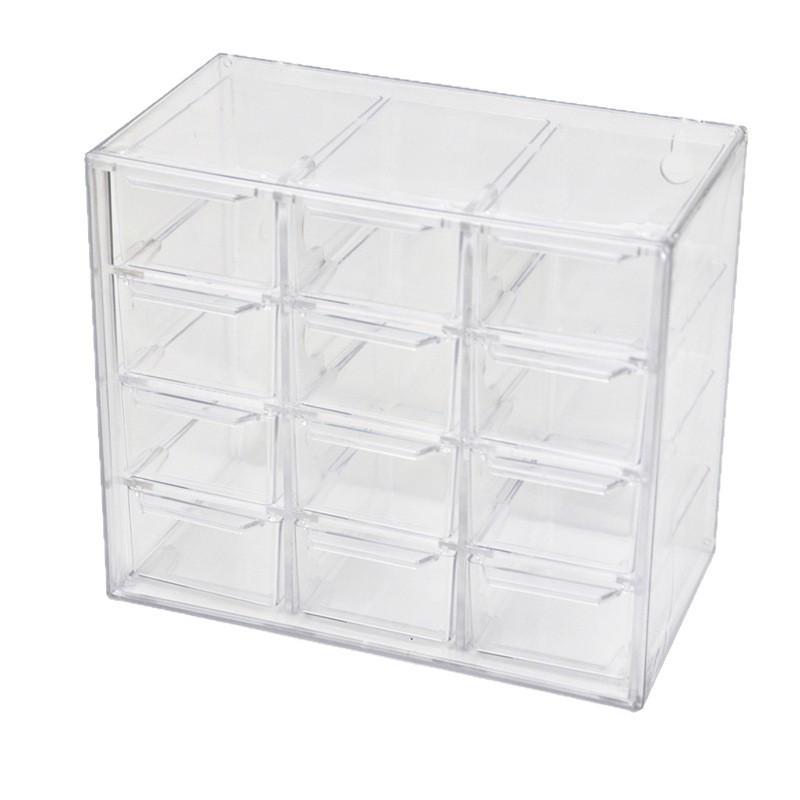 Clear Multi-Grid Jewelry and Eyewear Organizer with Dustproof Drawers
