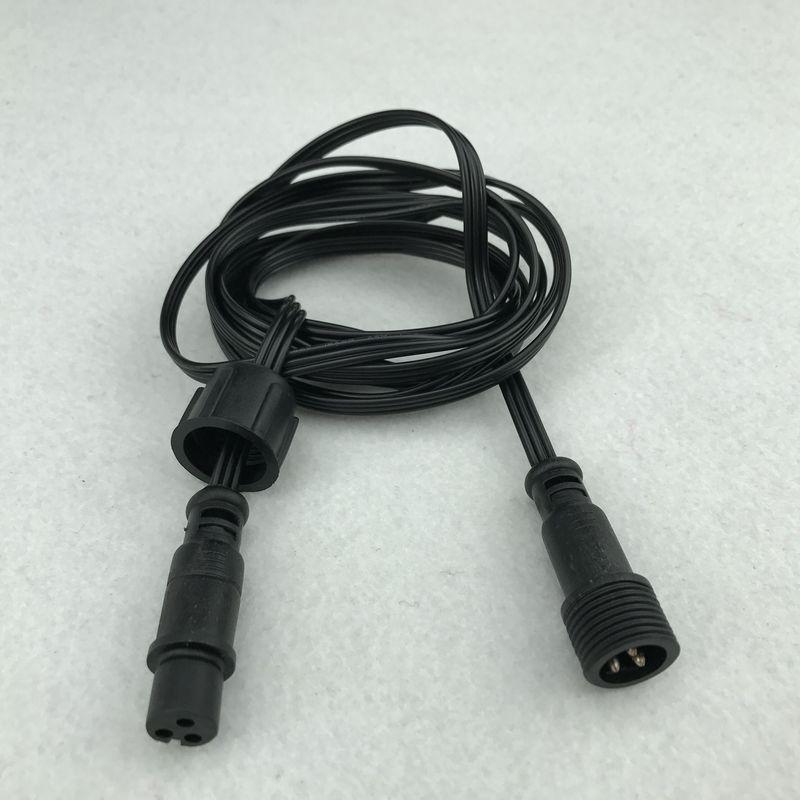 xConnect Type BLACK Flat 18AWG 3 Core Waterproof Extension Cable,one End with Male,the Other End with Female