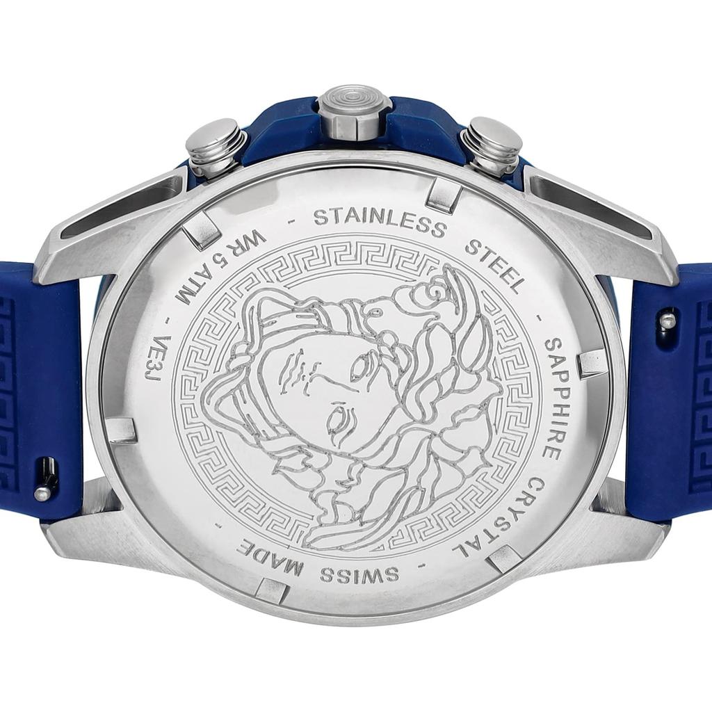 Watch GRECA ACTION CHRONO Blue Dial Stainless Steel Sapphire Glass Quartz 45MM Swiss Watch VE3J00122 [Versace] Men's [Item]