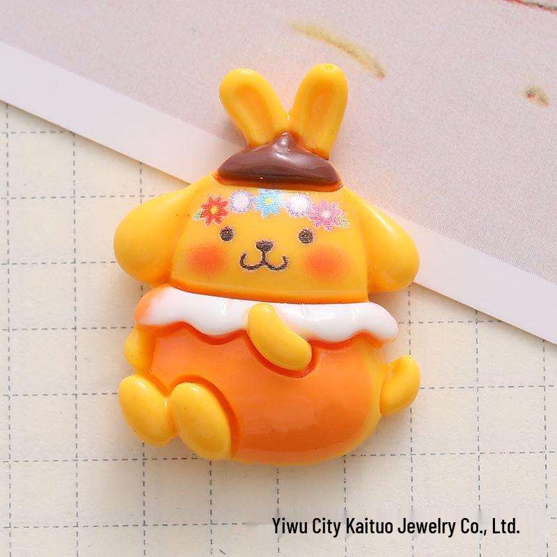 Glossy Cartoon Sanrio Resin Accessories for Phone Cases, Hair Clips, and Storage Boxes