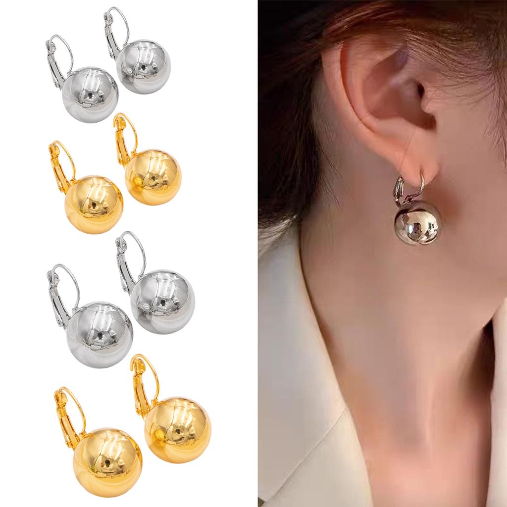 Runde Kugel Ohrhänger Hohl Edelstahl Creolen Glattes Metall Ohrpiercing Schmuck Party Mädchen Weibliches Geschenk