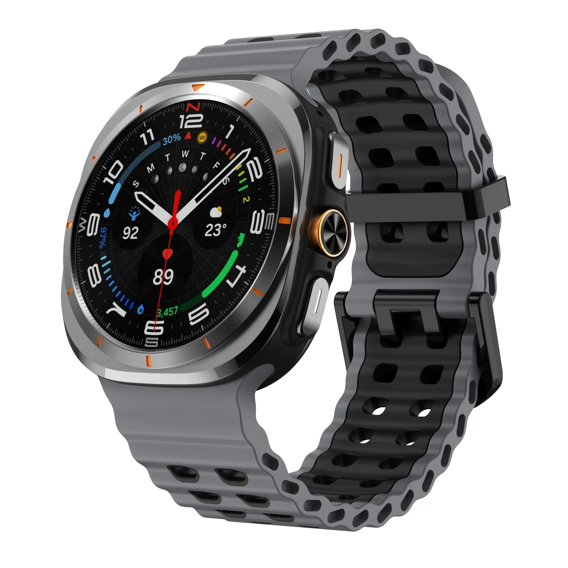 

Силіконовий ремінець Ocean для Samsung Galaxy Watch Ultra 47 мм Оригінальний дихаючий ремінець Correa Galaxy Watch 8-7 Ultra 47 мм Galaxy Ultra 47mm