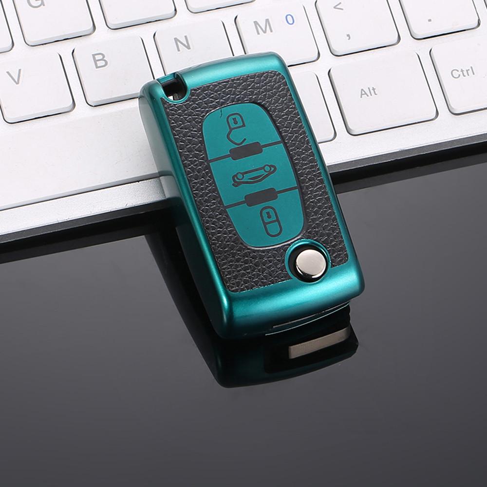 Leather TPU 2 3 Buttons Car Remote Key Case Protect Cover for Peugeot 107 207 307 307S 308 407 607 for Citroen C2 C3 C4 C5 C6 C8