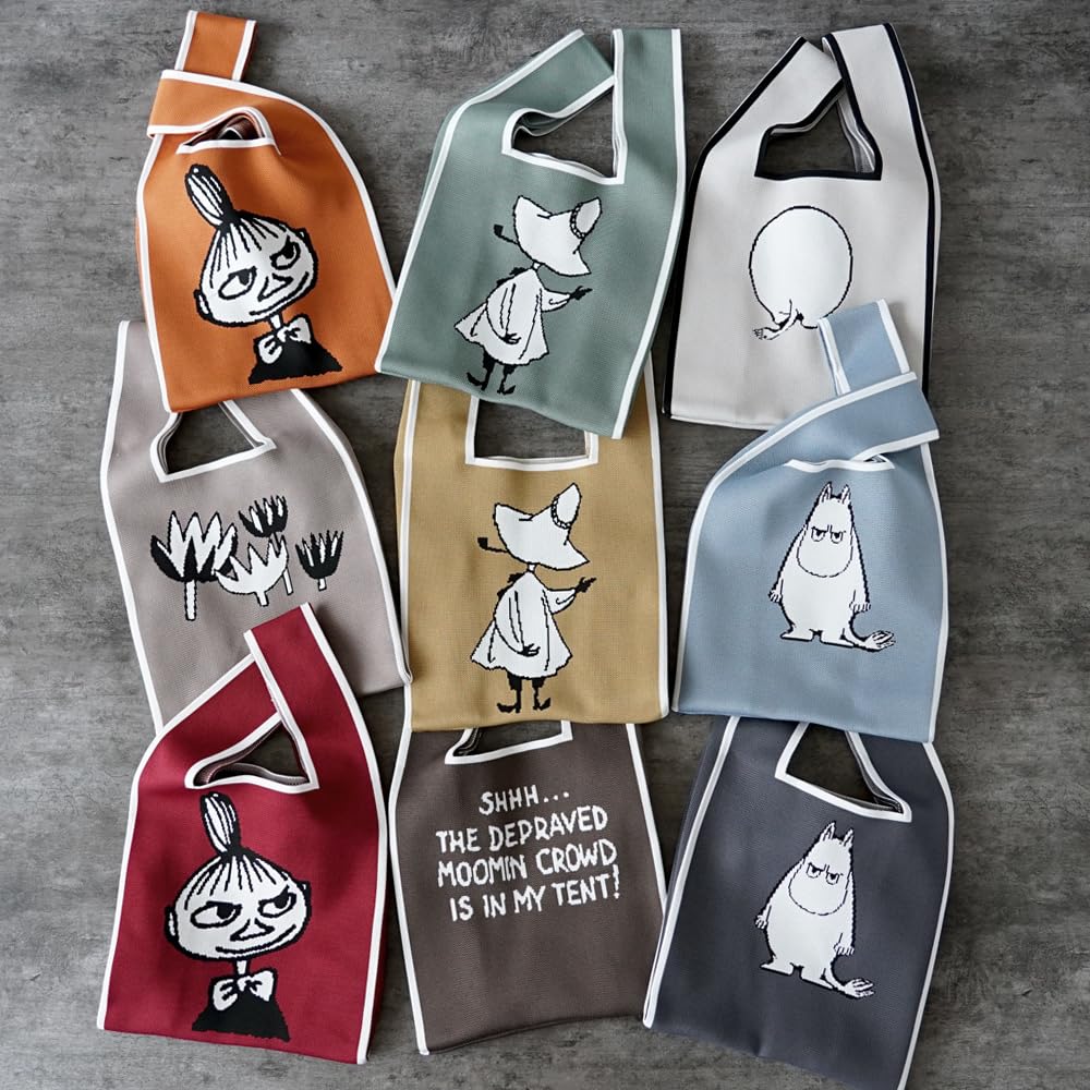 Moomin Offiziell Lizenziert Marche Strick-Tragetasche Aschblau Damen RMKC-01 (Moomin)