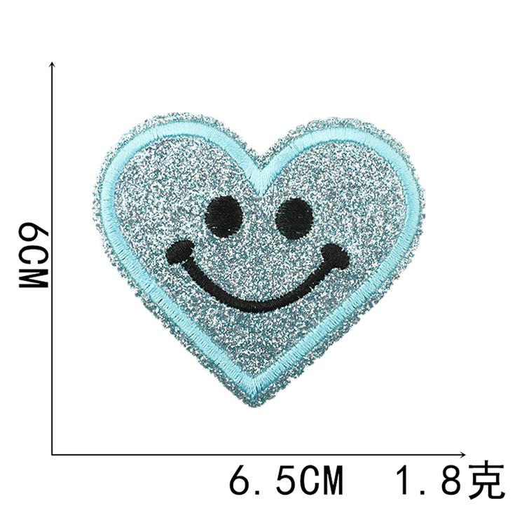 12-Color Gypsy Smiley Face Patch Sticker Computer Embroidery Love Embroidery Cloth Sticker Bag Decoration Patch Embroidery Chapter Boy