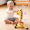 Brinquedo Girafa Dançarina com Luzes LED Canta Dança Repete o Que Você Diz Brinquedo de Pelúcia Girafa Bebê Elétrico Falante Girafa de Pelúcia Musical