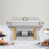 9L Dikdörtgen Chafing Dish Yemek Isıtıcı Kabı Kapaklı Paslanmaz Çelik Şefin Yemeği Chafing Yemekleri Büfe Seti Otel Catering için