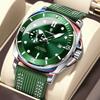 Leather Strap Mens Watch With Luminous Dial Waterproof Quartz For Casual Wear