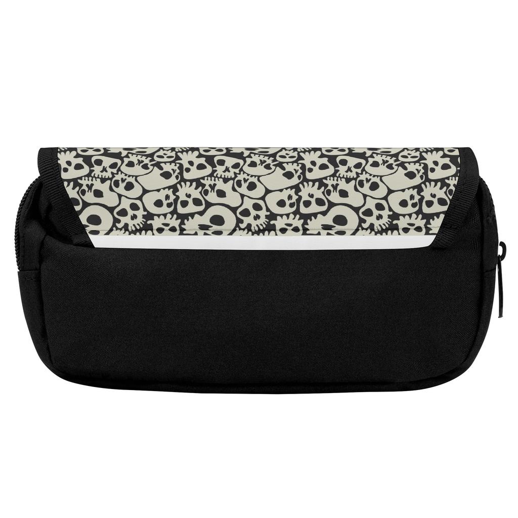 Pencil Case Spacious Storage 300D Polyester Double Zipper with Dual Storage for Pens Ruler Scissors and Earphones for Boys Girls