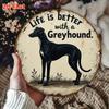 Elegant Pet Art Sign Elegant Beautiful Life with a Greyhound D Flat Pet Art Sign  Warm Wall Decor Durable Indoor Hanging
