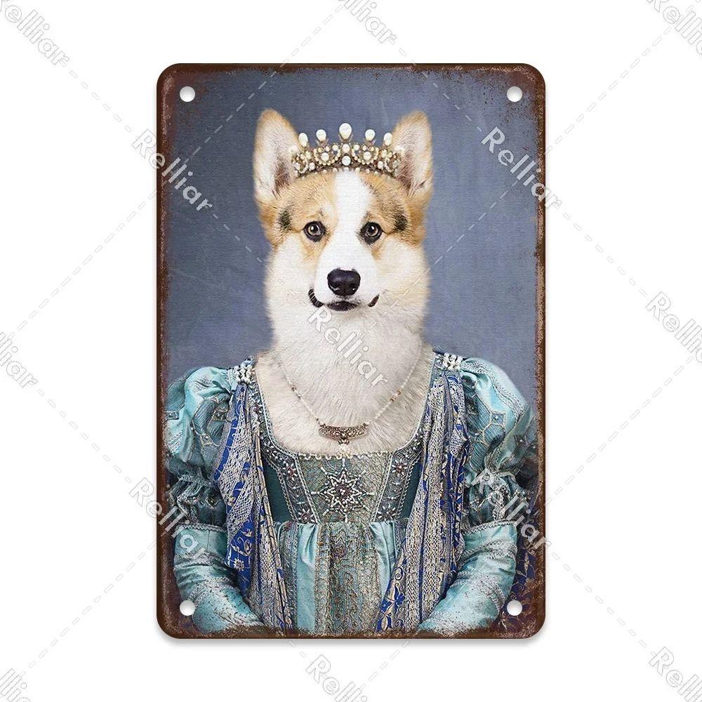 Metal Sign Gentleman Dog Wall Decor, Vintage Tin Plate for Living Room 20x30 cm