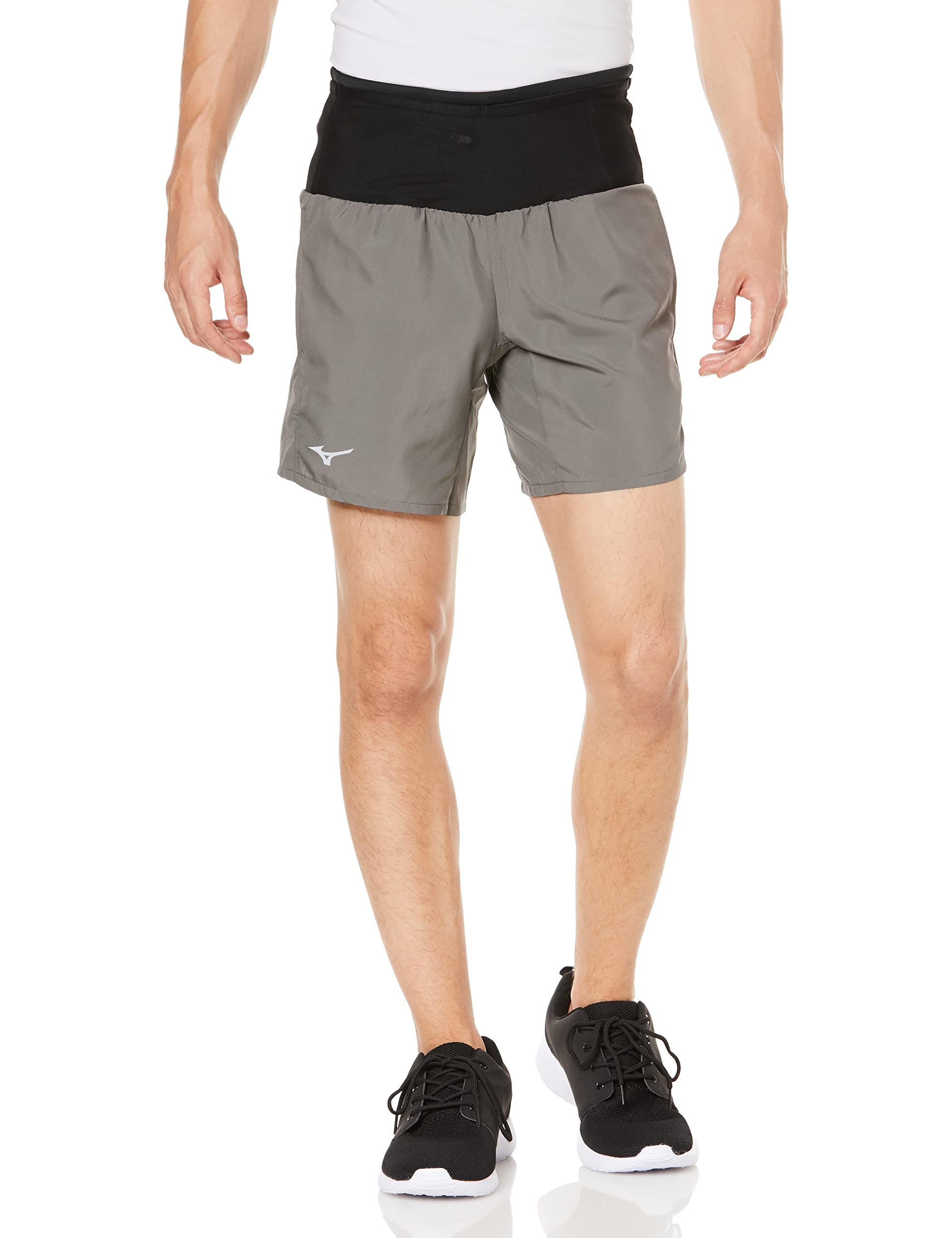 

Mizuno Pants Running Shorts with Pockets and Charcoal Size S Multi-Pocket Plus, 7-inch 360-Degree Storage, (J2MB1040),