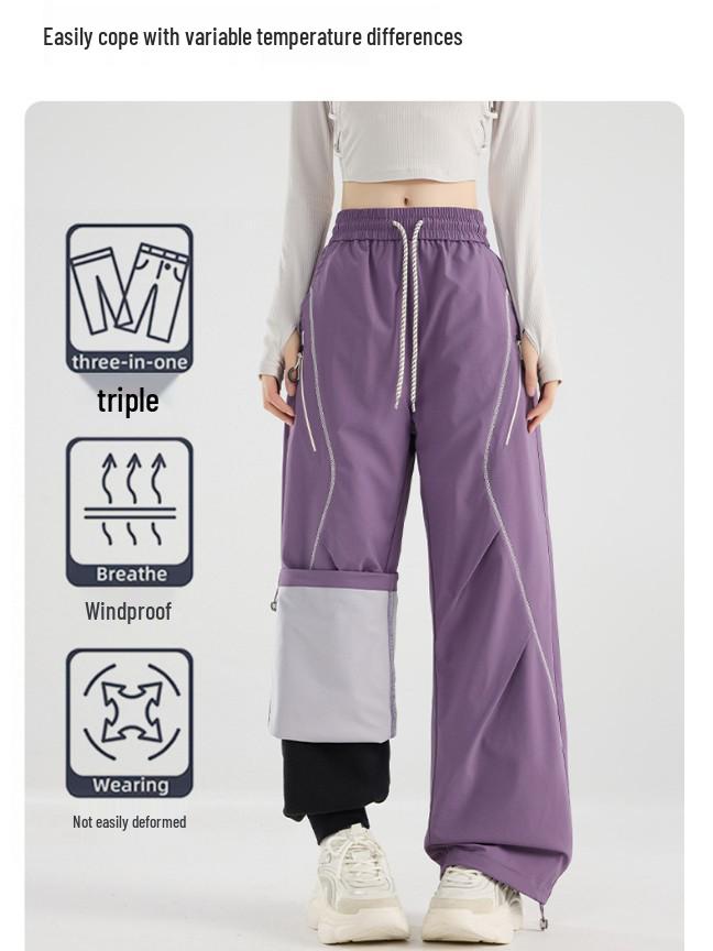 Pantaloni da Lavoro Paracadutista Antivento Impermeabili Unisex - Pantaloni Lunghi da Esterno per Autunno/Inverno