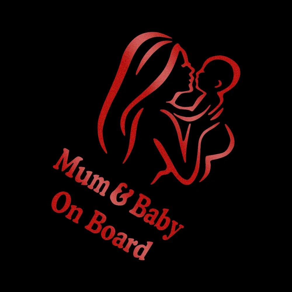 Car Stickers Creative Warning Sign Auto Vinyl Decal Warning Mum and Baby on Board Safety Decoration Auto Universal Accessories 12x18cm