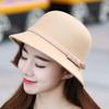 Autumn Winter French Bow Bucket Hat Women Sweet Felt Hat With Folded Shape