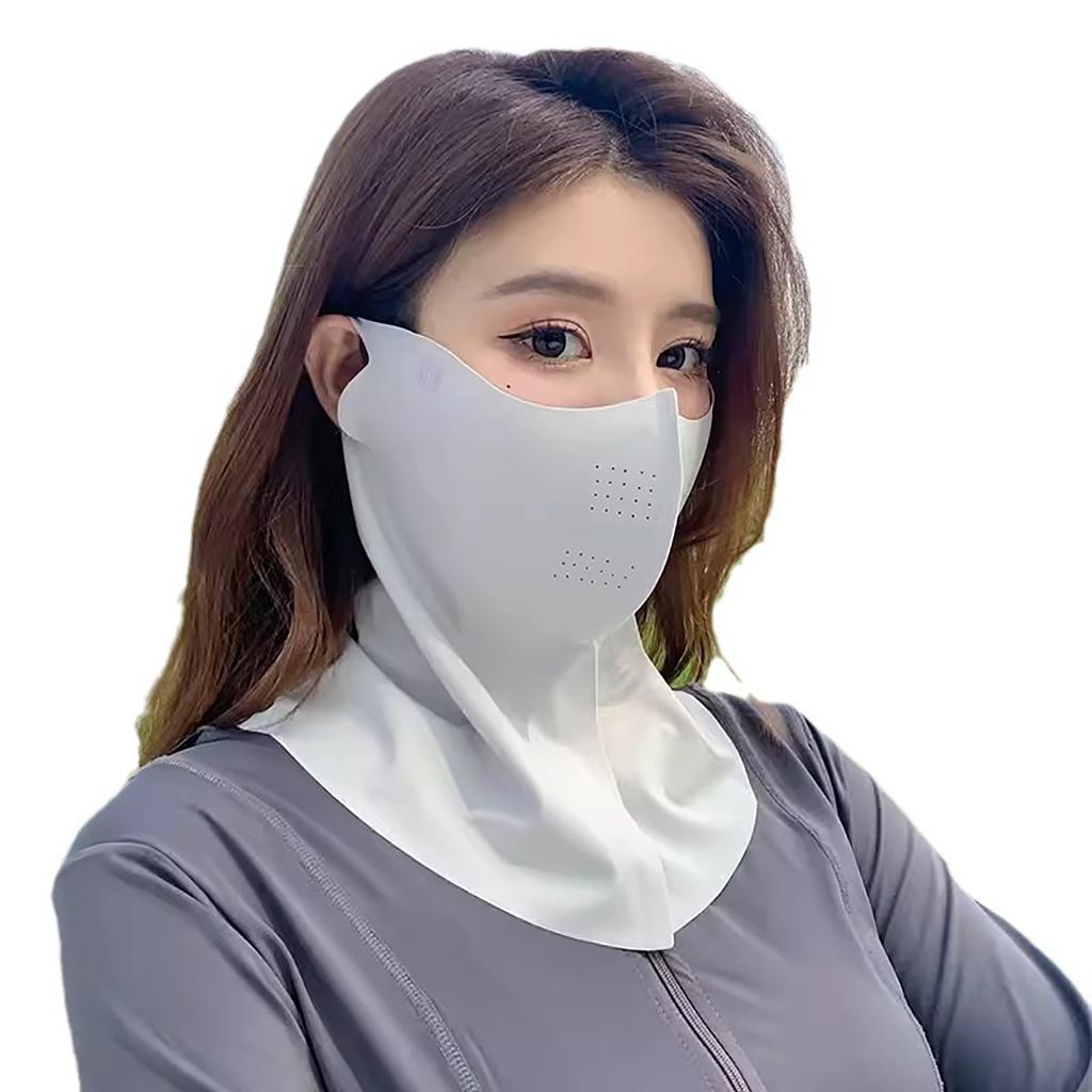 Women Summer UV Protection Neck Scarf Ice Silk Face Mask Cover Outdoor Wrap Cover Sports Cycling Sun Proof Sunscreen Dustproof