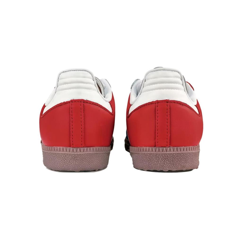 Adidas Originals SAMBA OG Slip Resistant Abrasion Resistant Low top Skateboard Shoes Unisex Red White B75806(Team634-)