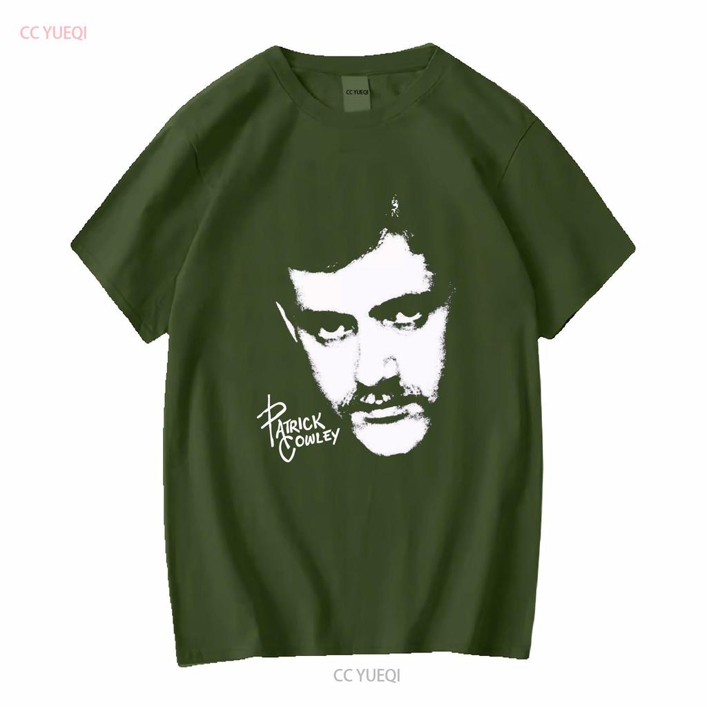 Signaturní tričko Patrick Cowley Černé s dlouhým nebo krátkým rukávem vintage Prané streetwearová móda Prodyšné Ležérní Všestranné Měkké